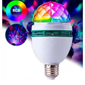 LAMPADA RGB GIRATORIA DISCO 3W RGB EFEITO COLORIDO