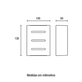 ARANDELA LB FUSSEN 3 ALETAS PRETO TEXTURIZADO