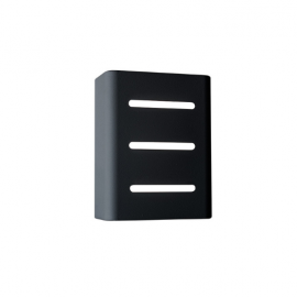 ARANDELA LB FUSSEN 3 ALETAS PRETO TEXTURIZADO