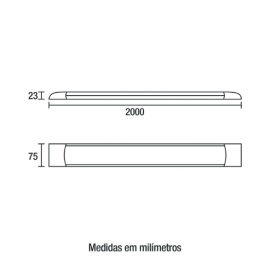 LUMINARIA LB LED 200CM 72W 6500K