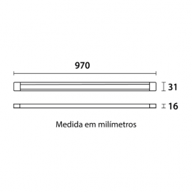 TRILHO ELETRIFICADO BLUMENAU SLIM PT 1M