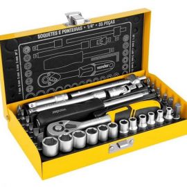 JOGO DE SOQUETES VONDER 1/4 33 PCS 4,0 A 13,0MM