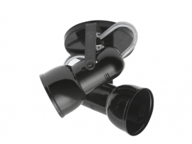 SPOT BULBO 2 X E27 PRETO PLENO REUE