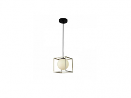 PENDENTE NORDECOR GLOBO AO CUBO E27 OURO/CHAMP/PT