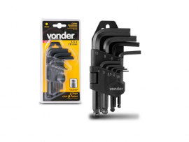 JOGO DE CHAVE ALLEN 1,5 A 10,0MM 9PC VONDER